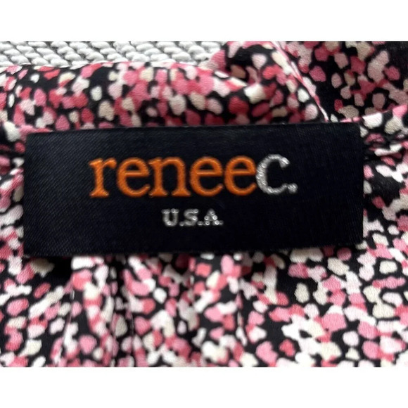 RENEE C. Dotted Tie Sleeve Blouse Pink Red XL - Picture 5 of 6